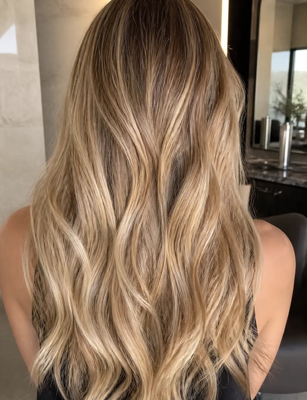 Dimensional honey blonde balayage
